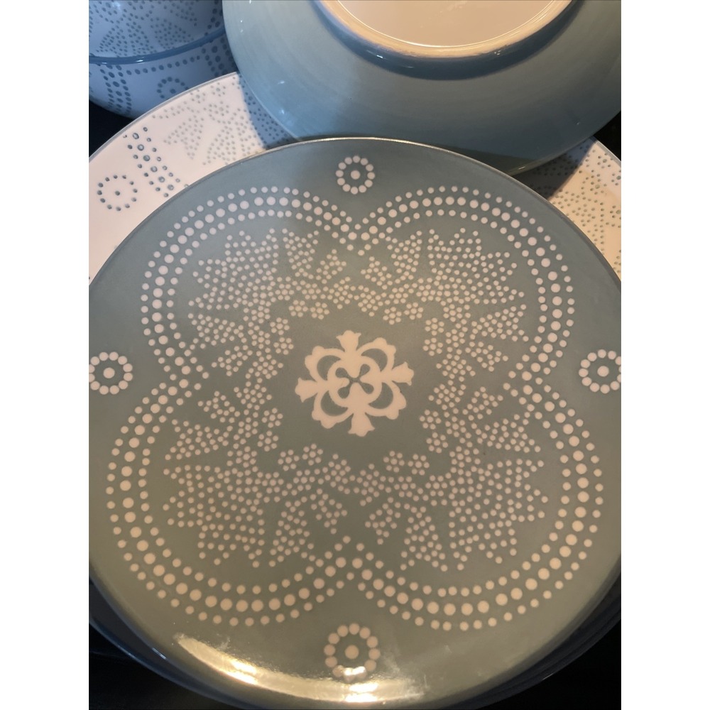 Baum Brothers "Phara" Sky Blue 8" Wide Salad Plates